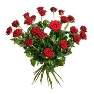 24 röda rosor. Skicka dem med ett blommogram från Interflora - beställ enkelt online.